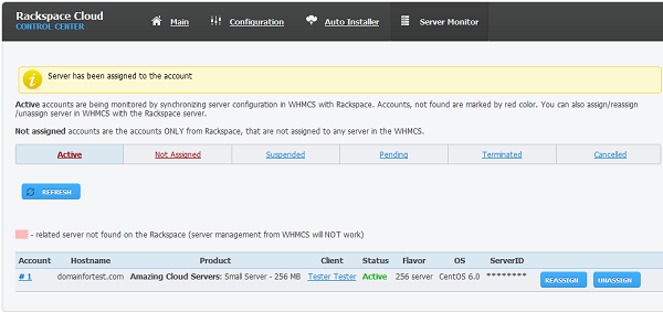 ModulesGarden Rackspace Cloud Servers For WHMCS Server Monitor