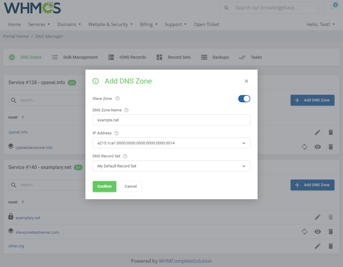 DNS Manager For WHMCS - Deploying Backup DNS Server For External DNS Zones